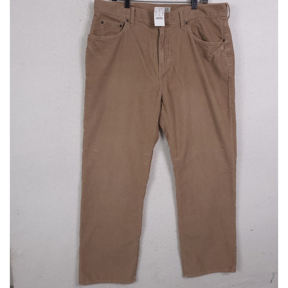 J.Crew Corduroy Pants Mens 38x32 Khaki Relaxed Fit Straight Leg Preppy Cotton